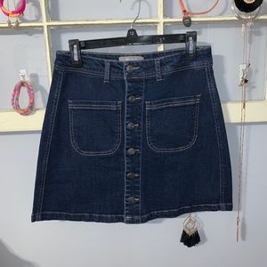 2Sable button denim skirt